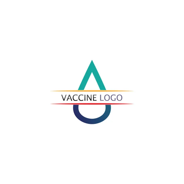 Aşı Logosu Tıbbi Vektör Antibiyotik Aşılama Virüs Aşısı Tasarım Sağlık — Stok Vektör