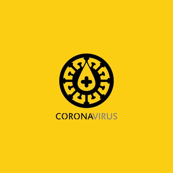 Virus Corona Virus Logo Vettore Vaccino Logo Infezione Batteri Icona — Vettoriale Stock