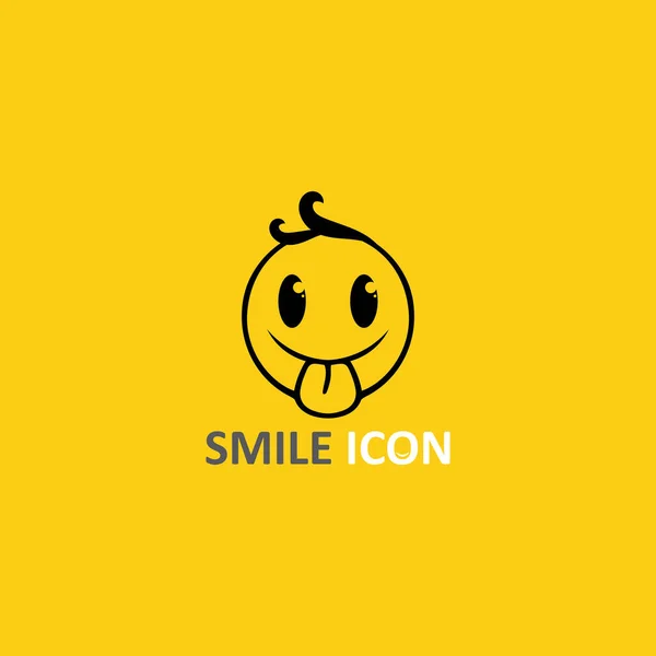 Sourire Icône Sourire Logo Vectoriel Design Heureux Emoticon Entreprise Design — Image vectorielle