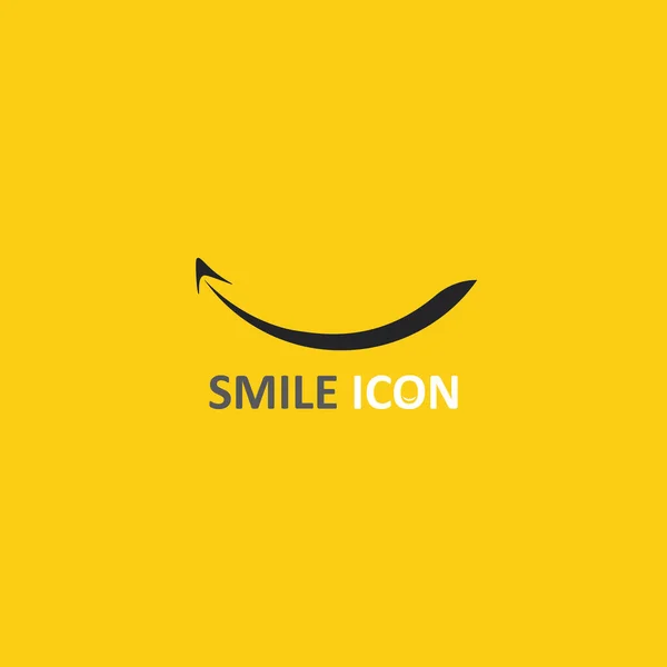 Icono Sonrisa Sonrisa Diseño Del Vector Del Logotipo Feliz Emoticono — Vector de stock