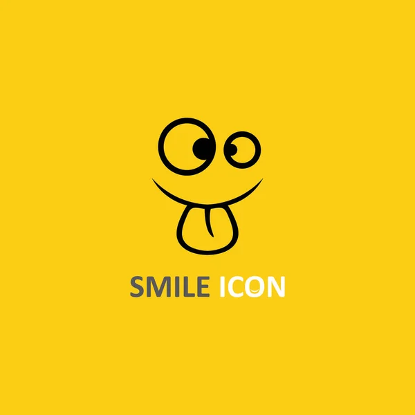 Icono Sonrisa Sonrisa Diseño Del Vector Del Logotipo Feliz Emoticono — Archivo Imágenes Vectoriales