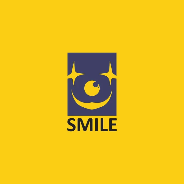 Icono Sonrisa Sonrisa Diseño Del Vector Del Logotipo Feliz Emoticono — Archivo Imágenes Vectoriales