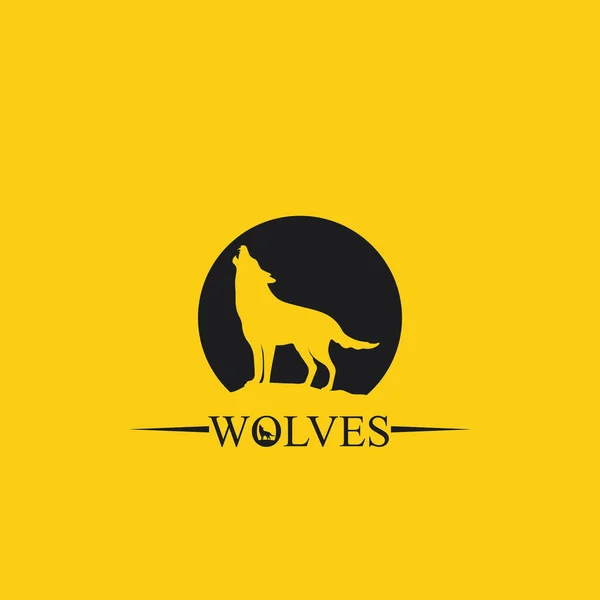Logo Wilków Lis Głowa Wilka Wetor Zwierząt Logo Projekt Dziki — Wektor stockowy