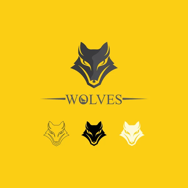Kurt logosu, tilki başı, hayvan veterineri ve logo tasarımı vahşi kükreyen köpek çizimi, oyun logosu sembolü baş hayvan için soyut.