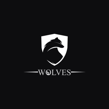 Kurt logosu, tilki başı, hayvan veterineri ve logo tasarımı vahşi kükreyen köpek çizimi, oyun logosu sembolü baş hayvan için soyut.