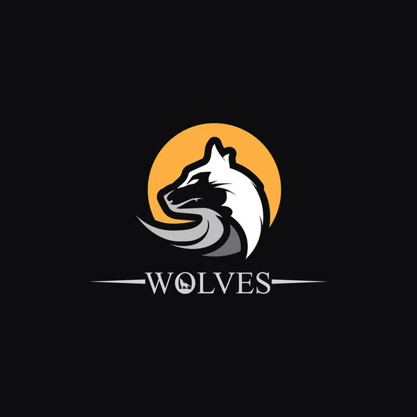 Logo Wilków Lis Głowa Wilka Wetor Zwierząt Logo Projekt Dziki — Wektor stockowy