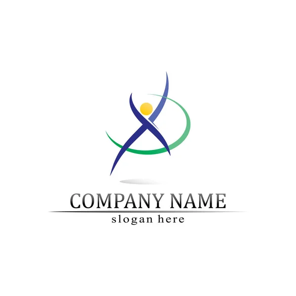 People Logo Team Succes People Work Group Community Group Company — Stock Vector