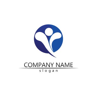 Halkın logosu, ekibi, başarısı, çalışanlar, grup ve topluluk, şirket ve iş logosu vektörü ve tasarım bakımı, aile simgesi logosu başarısı