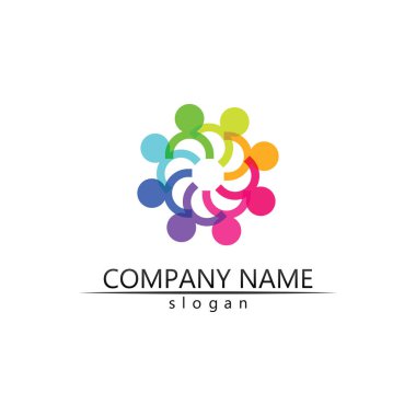 Halkın logosu, ekibi, başarısı, çalışanlar, grup ve topluluk, şirket ve iş logosu vektörü ve tasarım bakımı, aile simgesi logosu başarısı