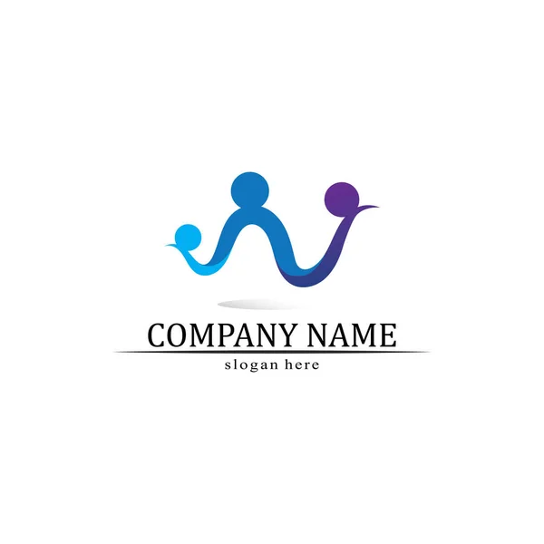 Logo Orang Tim Sukses Orang Bekerja Grup Dan Komunitas Perusahaan - Stok Vektor