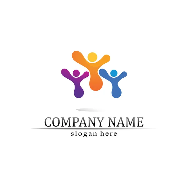 People Logo Team Succes People Work Group Community Group Company — Stock Vector