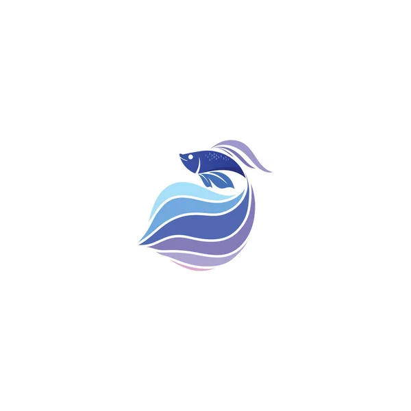 Fish Animal Aquatic Logo Beta Fish Design Vector Illustration — Stock Vector
