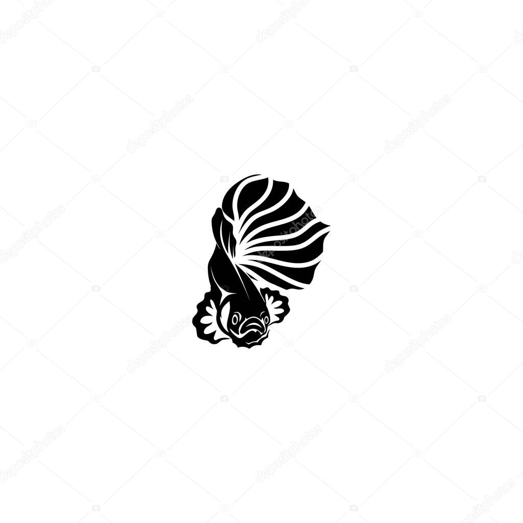 Fish animal aquatic logo beta fish design vector and illustration
