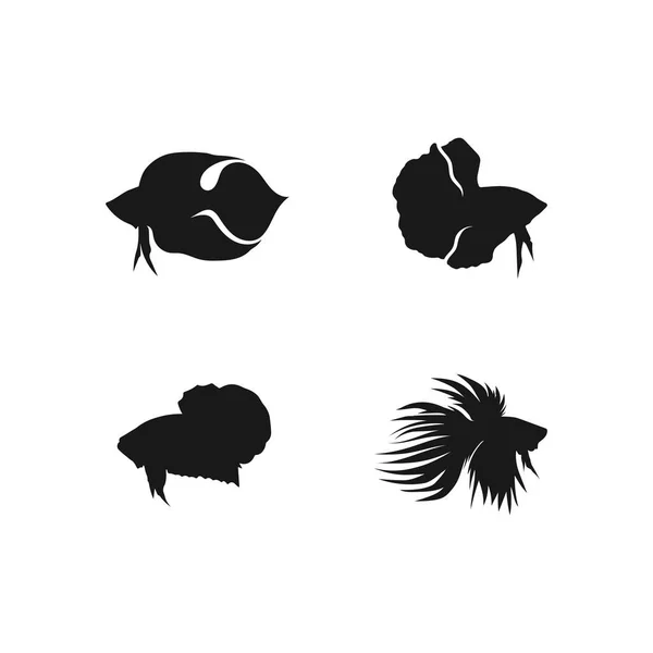 魚の動物の水生ロゴベータ魚のデザインベクトルとイラスト — ストックベクタ