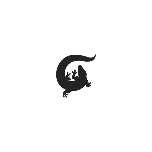 Логотип Векторной Ящерицы Саламандры Крокодила Рептилий — стоковый вектор