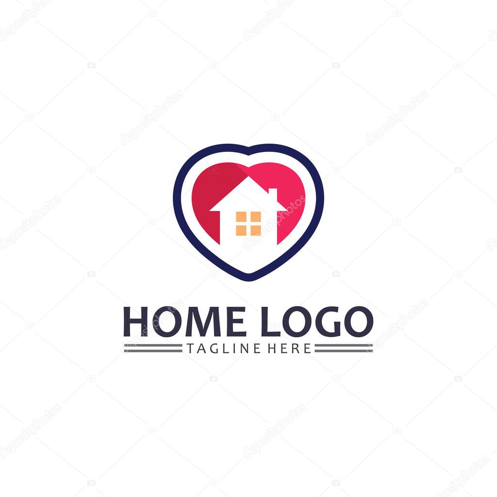 Real estate and home buildings vector logo icons template