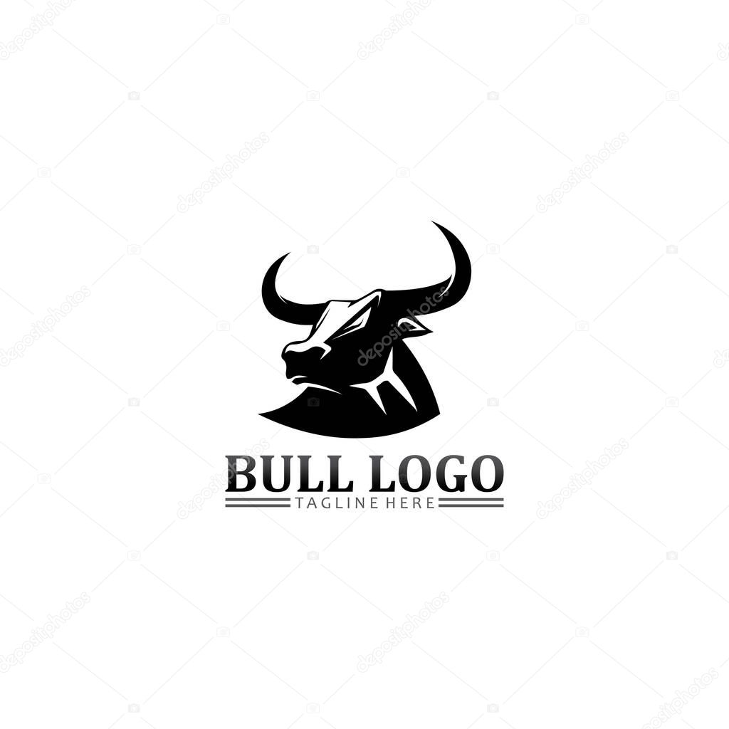 Bull buffalo head, cow, animal  mascot logo design vector for sport horn buffalo, animal, mammals, head logo, wild, matado