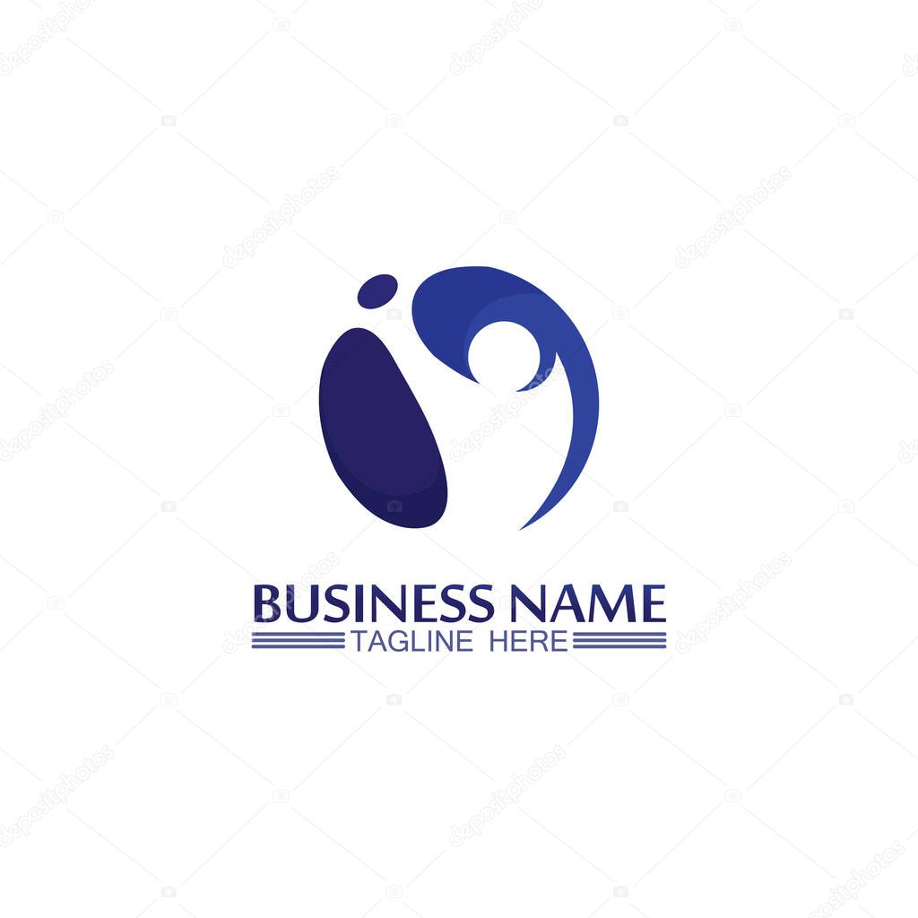 Community logo people work team and business vector logo and design group family
