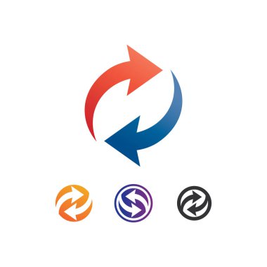 Müzik, ortam, oyun, dijital ses ve hız, finans, iş şablonu logosu için ok logosu vektörü