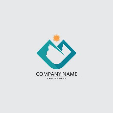 Dağ simgesi Logo Şablonu Vektör illüstrasyon Tasarımı