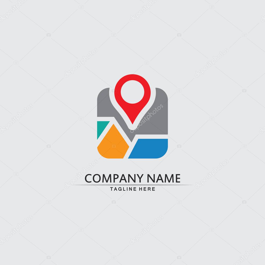 Location icon,Map logo for map, google map, sign, route, position, symbol and vector logo