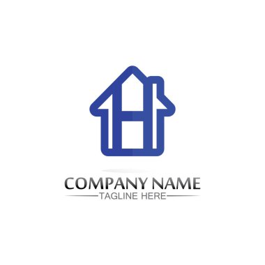 Bina logosu, logosu, ev logosu, mimari, ikon, ikamet ve şehir, kasaba, tasarım ve pencere, mülk, iş logosu, vektör evi
