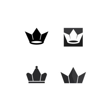Crown Logo Şablon tasarımı, vektör simgesi tasarımı, vektör simgesi tacı, kral, kraliçe, iş ve şirket için logo tasarımı, başarılar, kraliyet