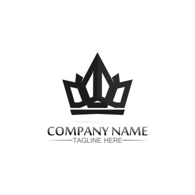 Crown Logo Kralı logosu, prenses, Şablon vektör illüstrasyon tasarımı imparatorluk, kraliyet ve logo işinde başarılı