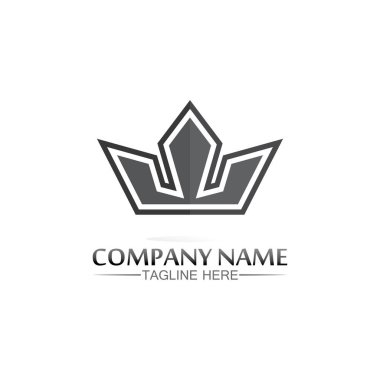 Crown Logo Kralı logosu, prenses, Şablon vektör illüstrasyon tasarımı imparatorluk, kraliyet ve logo işinde başarılı
