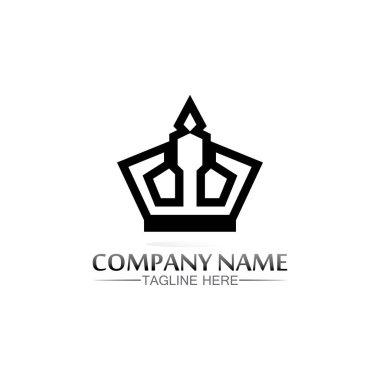 Crown Logo Kralı logosu, prenses, Şablon vektör illüstrasyon tasarımı imparatorluk, kraliyet ve logo işinde başarılı