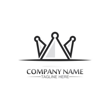 kral ve kraliçe logosu, prenses, Crown Logo Şablon vektör çizimi çizimi