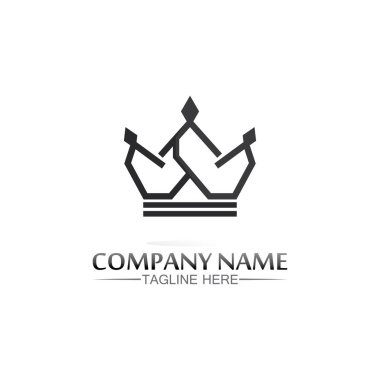 kral ve kraliçe logosu, prenses, Crown Logo Şablon vektör çizimi çizimi