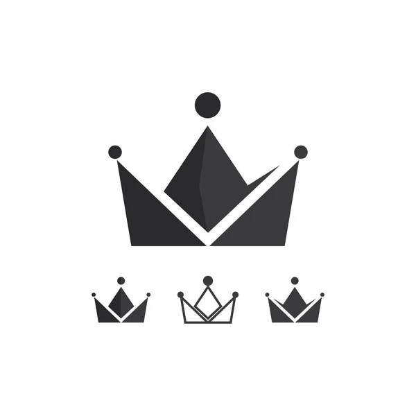Király Királynő Logó Hercegnő Crown Logo Template Vektor Ikon Illusztráció — Stock Vector
