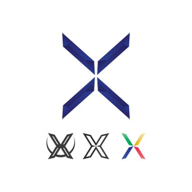 X logosu ve X harfi vektörü, Logo şablonu, Illustration Design vektör grafik alfabesi ilk işareti, marka 