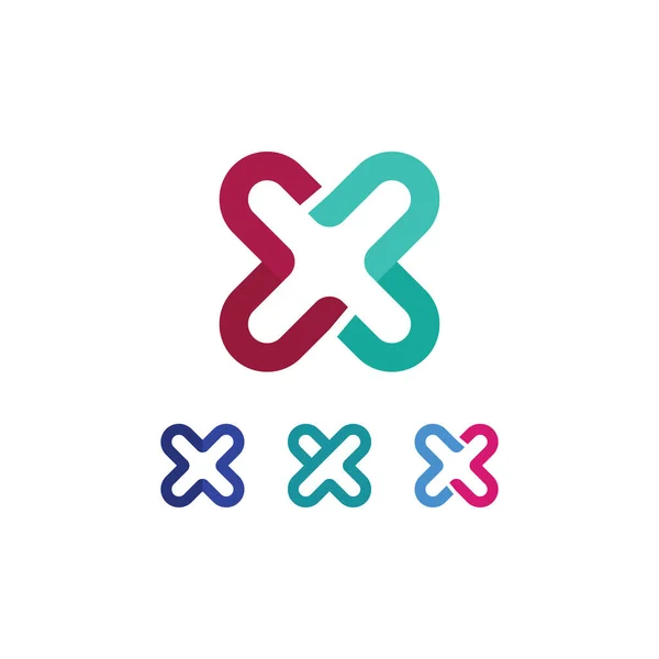 X logosu ve X harfi vektörü, Logo şablonu, Illustration Design vektör grafik alfabesi ilk işareti, marka 