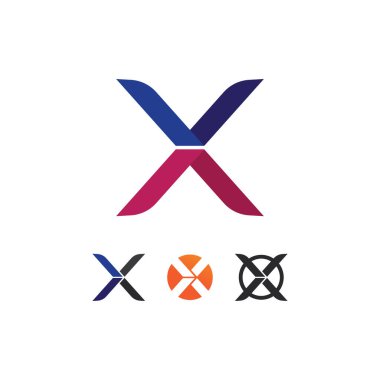 X logosu ve X harfi vektörü, Logo şablonu, Illustration Design vektör grafik alfabesi ilk işareti, marka 