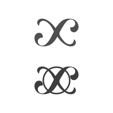 X logosu ve X harfi vektörü, Logo şablonu, Illustration Design vektör grafik alfabesi ilk işareti, marka 