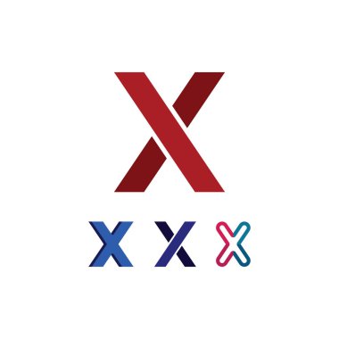 X logosu ve X harfi vektörü, Logo şablonu, Illustration Design vektör grafik alfabesi ilk işareti, marka 