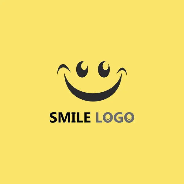 Sourire Icône Sourire Logo Vectoriel Design Heureux Emoticon Entreprise Design — Image vectorielle