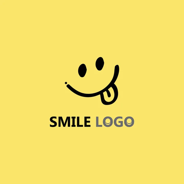 Sorriso Ícone Sorriso Logotipo Design Vetorial Feliz Emoticon Negócios Design —  Vetores de Stock