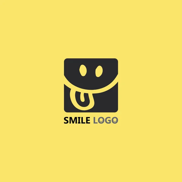 Sourire Icône Sourire Logo Vectoriel Design Heureux Emoticon Entreprise Design — Image vectorielle