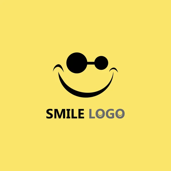 Sourire Icône Sourire Logo Vectoriel Design Heureux Emoticon Entreprise Design — Image vectorielle