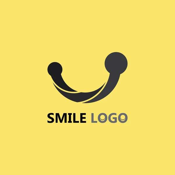 Sorriso Ícone Sorriso Logotipo Design Vetorial Feliz Emoticon Negócios Design — Vetor de Stock