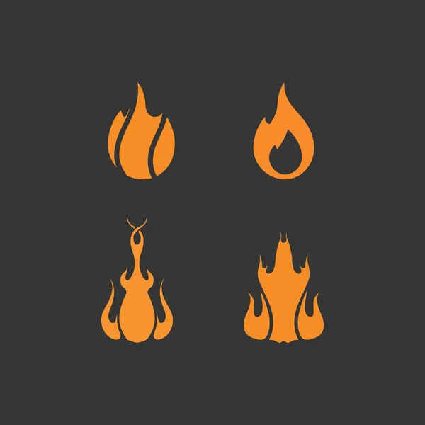 Feuer Logo Und Symbol Heißes Flammendes Element Vektor Flamme Illustration — Stockvektor