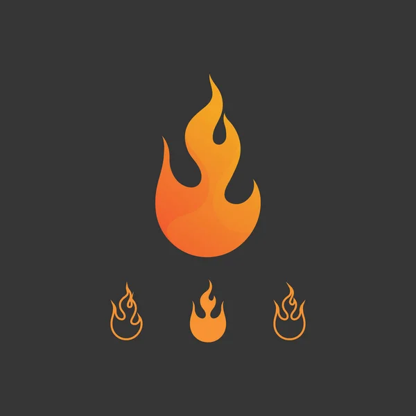 Feuer Logo Und Symbol Heißes Flammendes Element Vektor Flamme Illustration — Stockvektor