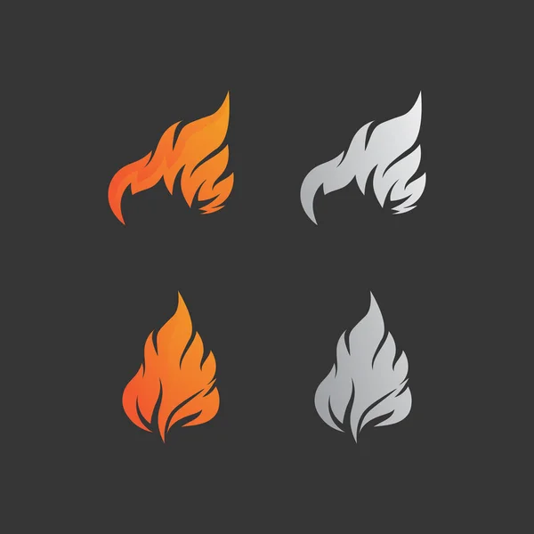 Feuer Logo Und Symbol Heißes Flammendes Element Vektor Flamme Illustration — Stockvektor