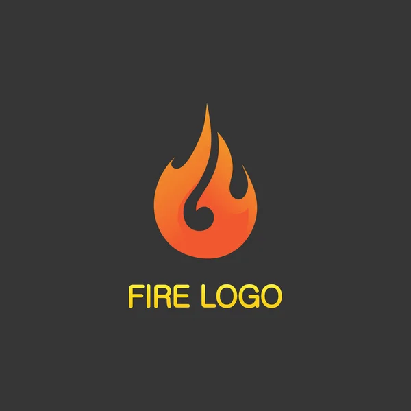 Ateş Logosu Simgesi Sıcak Alevli Element Vektör Alev Çizim Enerjisi — Stok Vektör