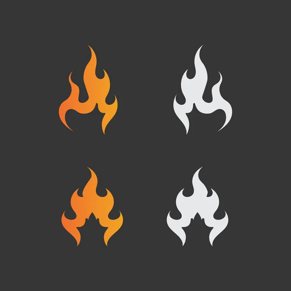 Feuer Logo Und Symbol Heißes Flammendes Element Vektor Flamme Illustration — Stockvektor