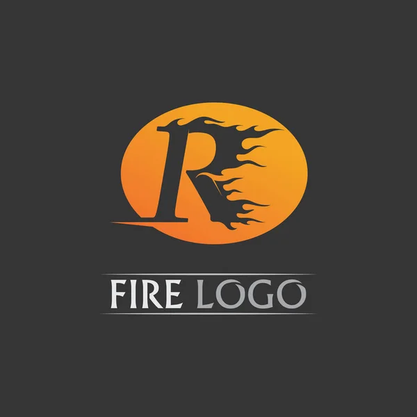 Векторні Ілюстрації Шаблон Дизайну Вогню Логотип Вогню Гарячий Помаранчевий — стоковий вектор