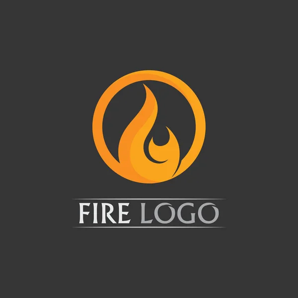 Fire Flame Vector Illustration Design Template Fire Logo Hot Orange — ストックベクタ